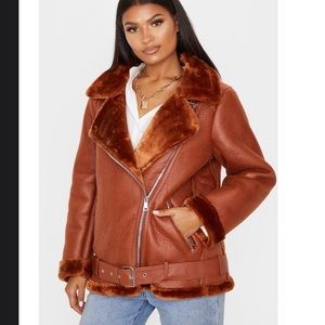 Burnt Orange Aviator Jacket